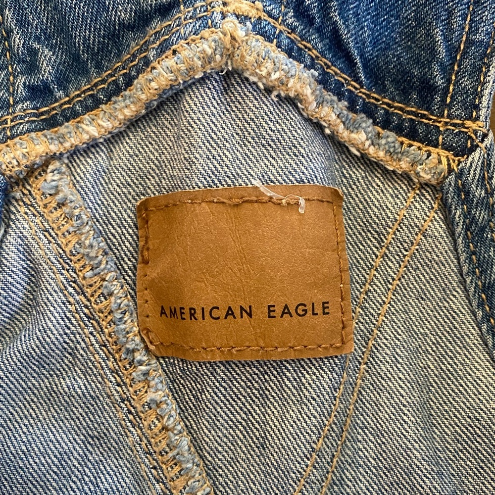 American Eagle Outfitters Blue Denim Short Overalls Romper - Picture 5 of 10